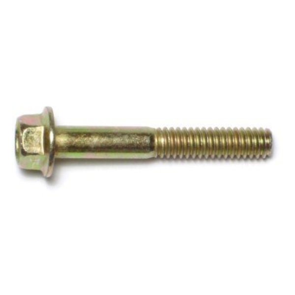 Midwest Fastener Grade 8, 1/4"-20 Flange Bolt, Zinc Plated Steel, 1-3/4 in L, 5 PK 74606